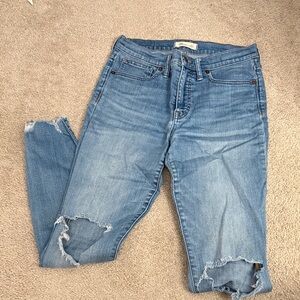 Madewell Light Blue Distressed Ankle Jeans